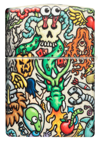 Back shot of Crazy Collage 540 Color Windproof Lighter.