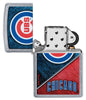 MLB™ Chicago Cubs™ Street Chrome™ Windproof Lighter with its lid open and unlit.