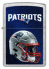 Front shot of NFL New England Patriots Helmet Street Chrome Windproof Lighter.