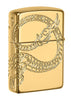 Back shot of Armor® Asian Dragon 360-Degree Gold-Plate Windproof Lighter standing at a 3/4 angle