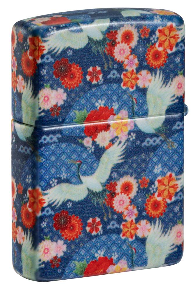 Back view of Kimono Design 540 Color Windproof Lighter standing at a 3/4 angle.