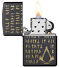 Assassin's Creed® Valhalla - Runes Pocket Lighter open and lit, showing the front of the lighter