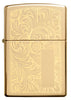 High Polish Brass Venetian Lighter with Initial Panel Front View