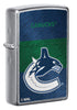 Front shot of NHL® Vancouver Canucks Street Chrome™ Windproof Lighter standing at a 3/4 angle