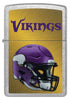Front shot of NFL Minnesota Vikings Helmet Street Chrome Windproof Lighter.