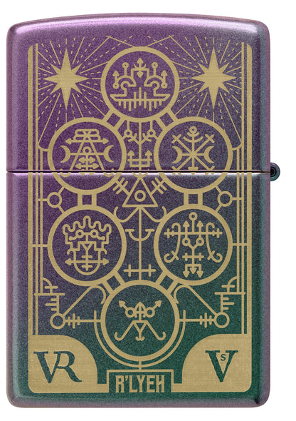 Back view of Zippo Evil Design Iridescent Windproof Lighter.