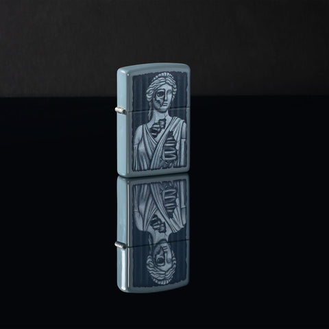 Lady Skull Design Flat Grey Windproof Lighter | Zippo USA
