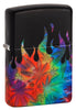 Front shot of Leaf Flame Multi Color Design 540 Color Windproof Lighter standing at a 3/4 angle