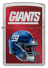 Front shot of NFL New York Giants Helmet Street Chrome Windproof Lighter.
