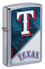 Front shot of MLB™ Texas Rangers™ Street Chrome™ Windproof Lighter standing at a 3/4 angle.
