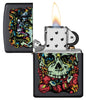 Front of Lighter Innards Design Black Matte Windproof Lighter