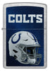 Front shot of NFL Indianapolis Colts Helmet Street Chrome Windproof Lighter.