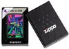 Black Light Trippy Mushroom Black Matte Windproof Lighter in its packaging.