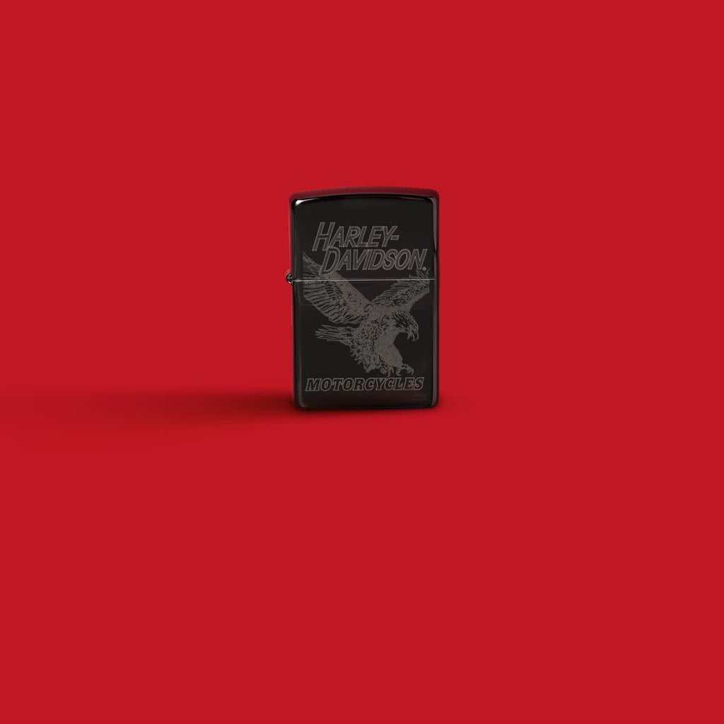 Harley-Davidson® Cross Name Zippo® Lighter | Matte Black Finish