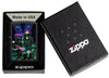 Zippo Zippo Cyber City Design Black Matte Windproof Lighter  Lighter in its packaging.