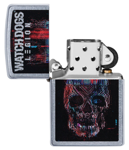Watch Dogs®: Legion Logo Lighter front view of lighter open and not lit