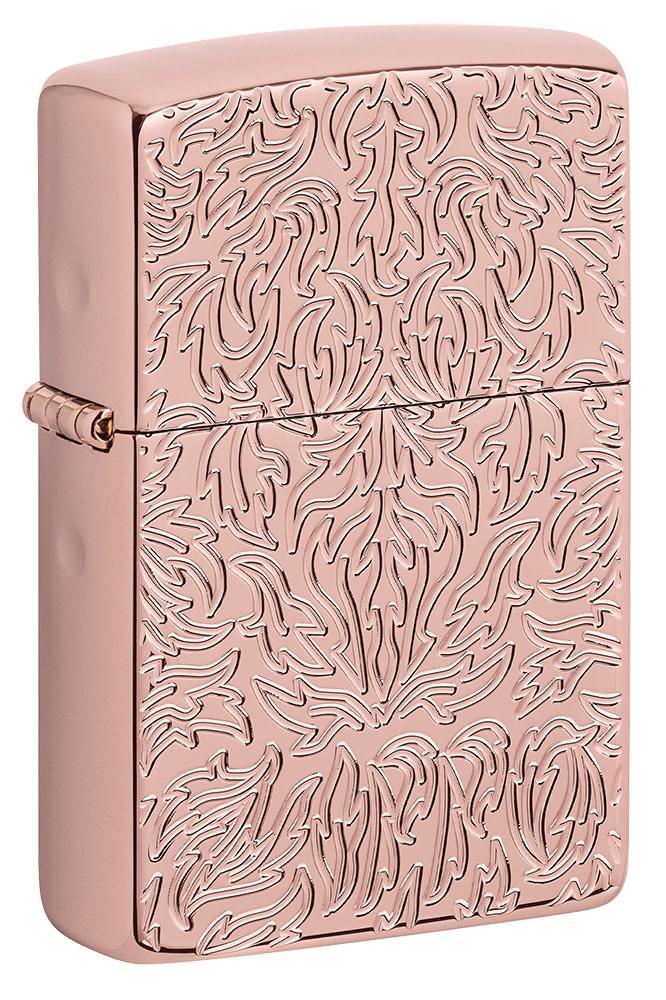 Carved Armor® Rose Gold Windproof Lighter | Zippo USA