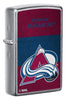 Front shot of NHL® Colorado Avalanche Street Chrome™ Windproof Lighter standing at a 3/4 angle