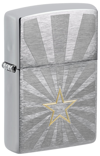 Zippo Star Design Brushed Chrome Windproof Lighter | Zippo USA