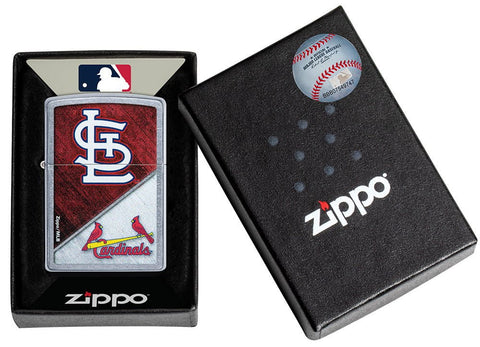 MLB™ St. Louis Cardinals™ Street Chrome™ Windproof Lighter in its packaging.