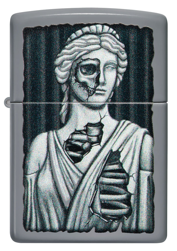 Lady Skull Design Flat Grey Windproof Lighter | Zippo USA