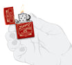 Zippo It Works Design Metallic Red Pocket Lighter Zippo It Works Design Metallic Red Pocket Lighter