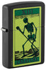 Front shot of Creature Skeleton Black Matte Windproof Lighter standing at a 3/4 angle.