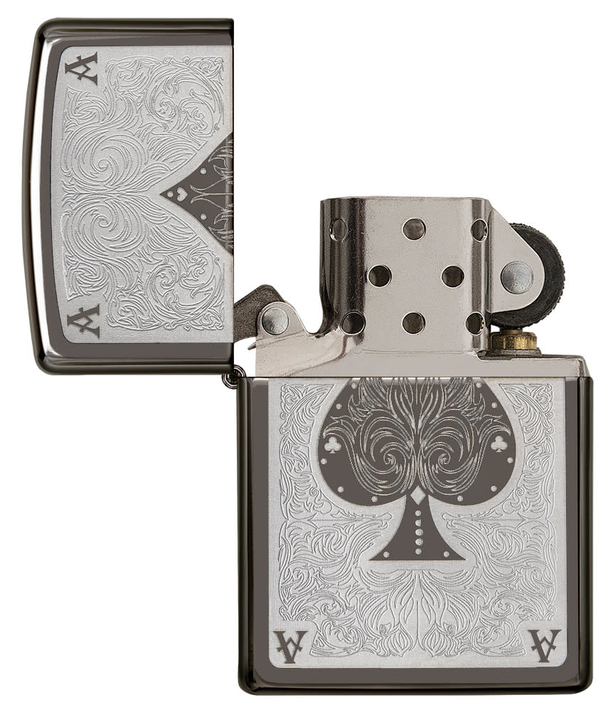 Ace Filigree Engraved Windproof Lighter