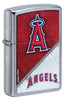Front shot of MLB™ Los Angeles Angels™ Street Chrome™ Windproof Lighter standing at a 3/4 angle.