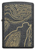 Front view of Topo Map Design Iron Stone Windproof Lighter