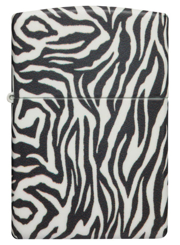 Front shot of Zebra Print Design 540 Color Windproof Lighter.