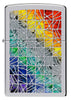 Front shot of Fusion Pattern Design High Polish Chrome Windproof Lighter.