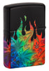 Back shot of Leaf Flame Multi Color Design 540 Color Windproof Lighter standing at a 3/4 angle