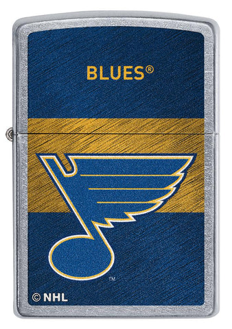 Front of NHL® St Louis Blues Street Chrome™ Windproof Lighter