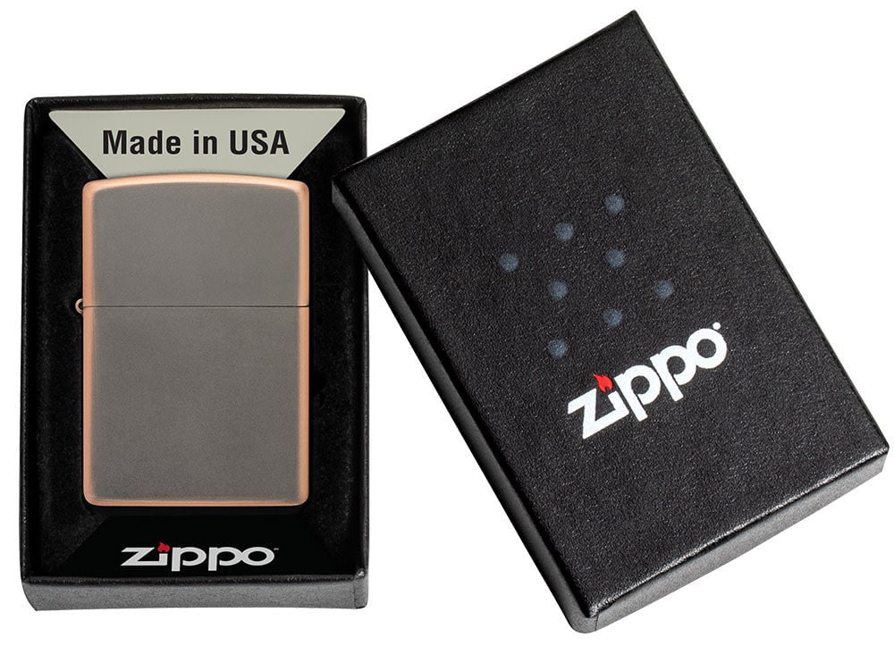 Classic Rustic Bronze Windproof Lighter in its packaging.