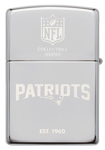 Back of NFL New England Patriots Deep Carve Collectible Windproof Lighter