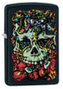 Front shot of Lighter Innards Design Black Matte Windproof Lighter standing at a 3/4 angle