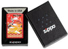 Kimono Design Red Matte Windproof Lighter in its packaging