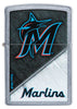 Front shot of MLB® Miami Marlins™ Street Chrome™ Windproof Lighter.