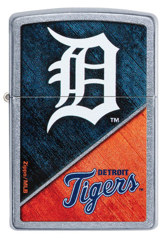 Front shot of MLB® Detroit Tigers™ Street Chrome™ Windproof Lighter.