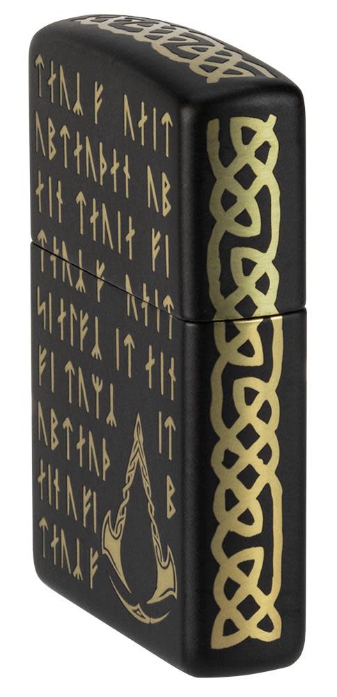 Assassin's Creed® Valhalla - Runes Pocket Lighter closed showing the non-hinge side of the lighter