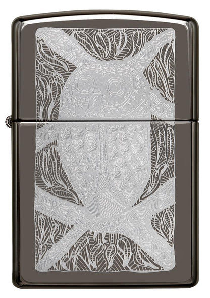 Front of John Smith Gumbula Owl Black IceÂ® Windproof Lighter