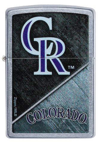 Front shot of MLB® Colorado Rockies™ Street Chrome™ Windproof Lighter.