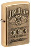 Jim Beam Bronze Bourbon Whiskey Emblem High Polish Brass Windproof Lighter 3/4 View