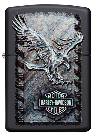 Front view of Harley-Davidson Chrome Eagle Black Matte Lighter