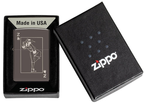 Windy Design Card Black Ice® Windproof Lighter in its packaging.