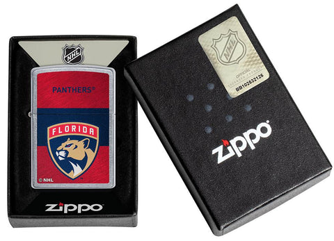 NHL® Florida Panthers Street Chrome™ Windproof Lighter in its packaging