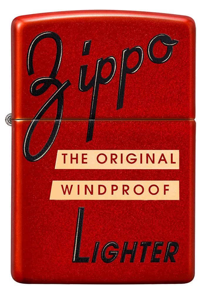 Zippo Red Box Top Design Metallic Red Windproof Lighter | Zippo USA