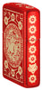 Tiger Design Metallic Red Windproof Lighter with its lid open and unlit.