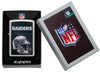 NFL Las Vegas Raiders Helmet Street Chrome Windproof Lighter in its packaging.